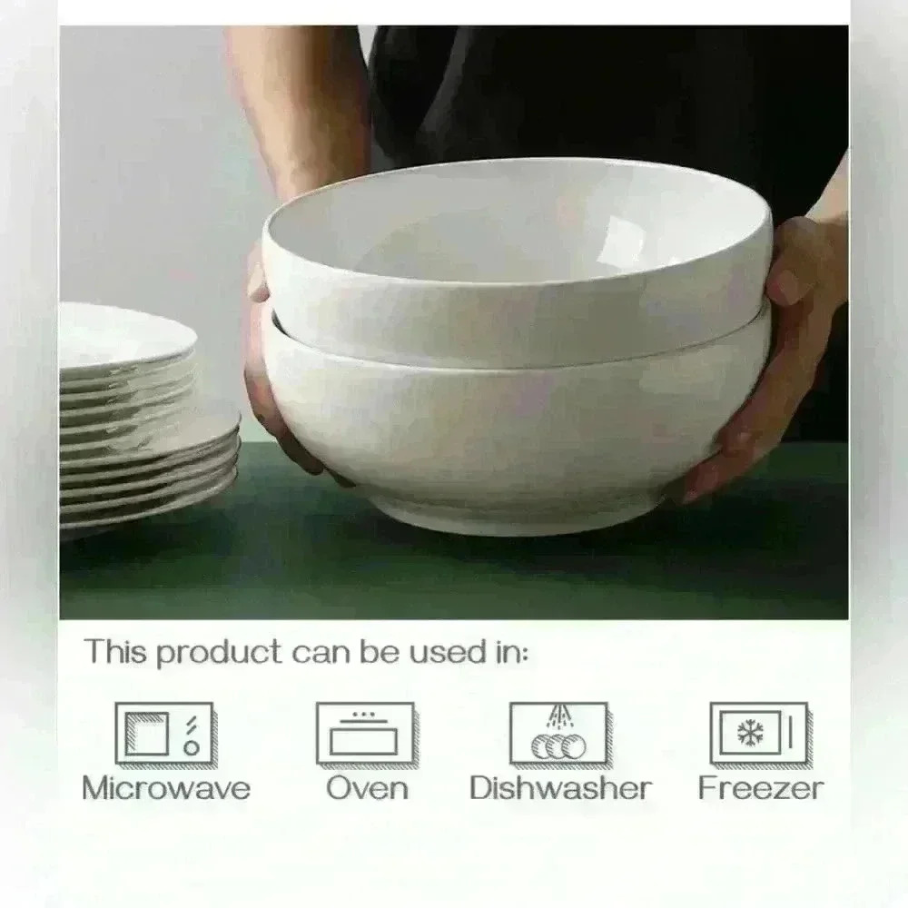 NIB/NWT: DOWAN Holiday Centerpiece Serving Bowls, 9.5” White Ceramic, 2 pack. - Picture 9 of 13